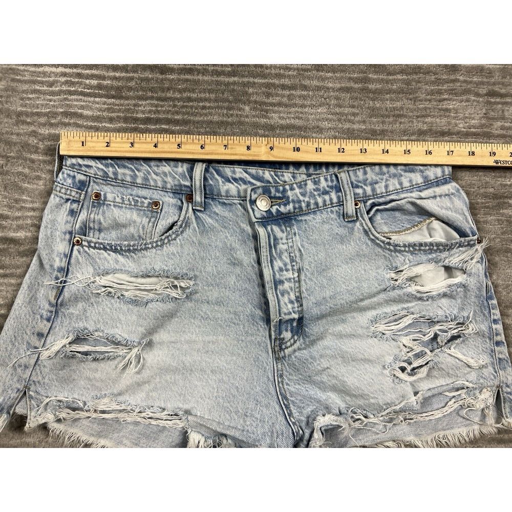 Aeropostale Shorts Womens 12 Blue Destroyed Mom Short Cut Off Denim - Picture 4 of 11